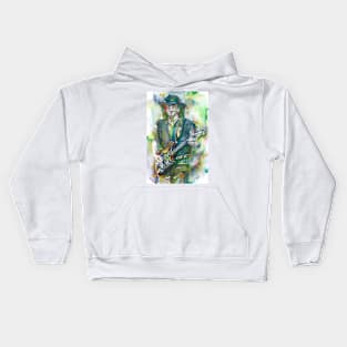 STEVIE RAY VAUGHAN- watercolor portrait .3 Kids Hoodie